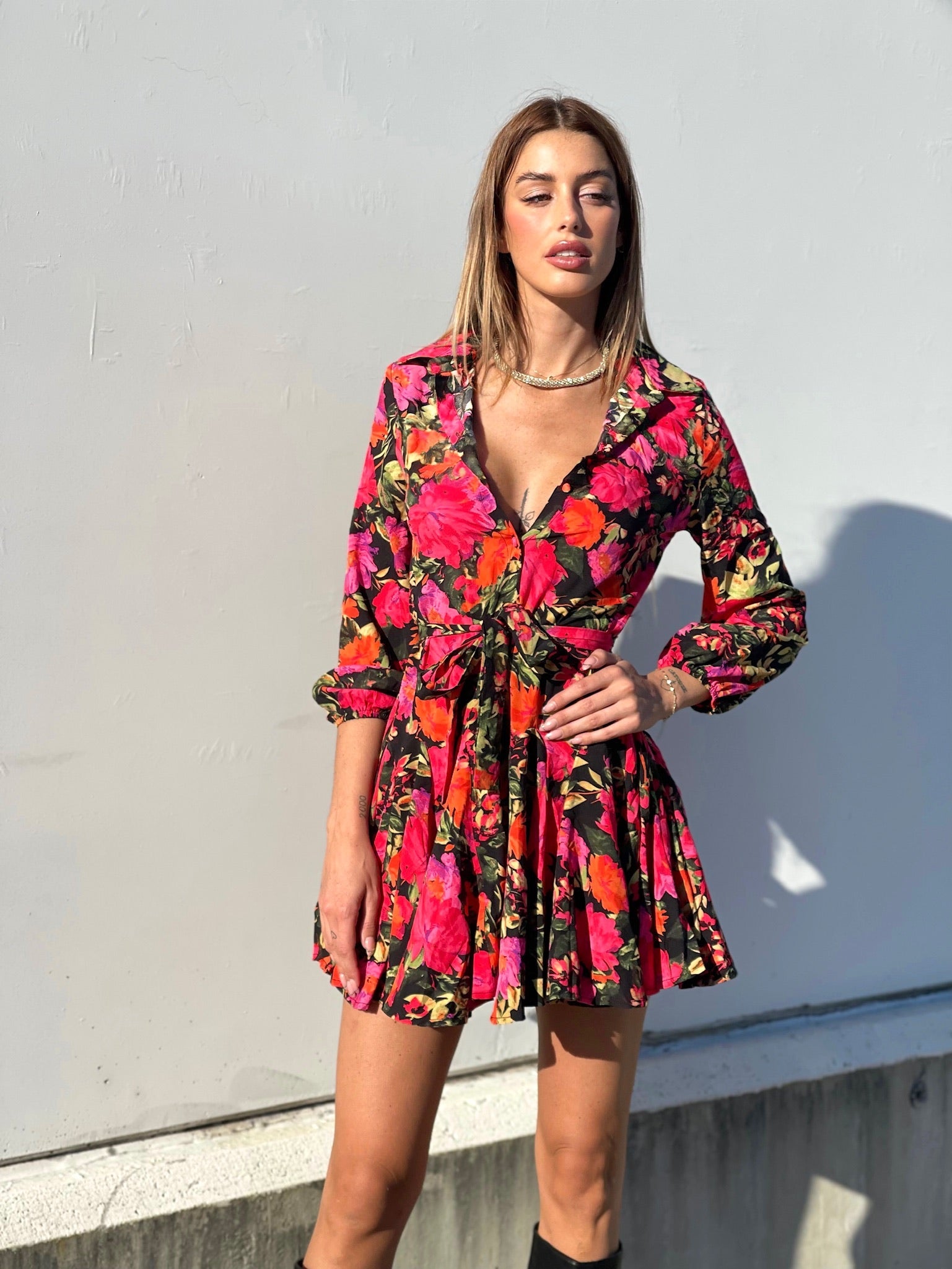 Abito a fiori Rossi fucsia