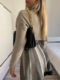 Maglione crop beige