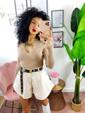 Maglia a costine con catena oro