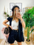 Completo Short e Smanicato Nero