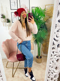 Maglione Rosa con fiocchi gioiello