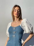 Abito di jeans con fiocchetti