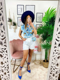 Short bianco con elastico
