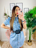 Abito di jeans con cintura compresa