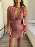 Abito arricciato rosa