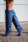 Stivale alto in jeans