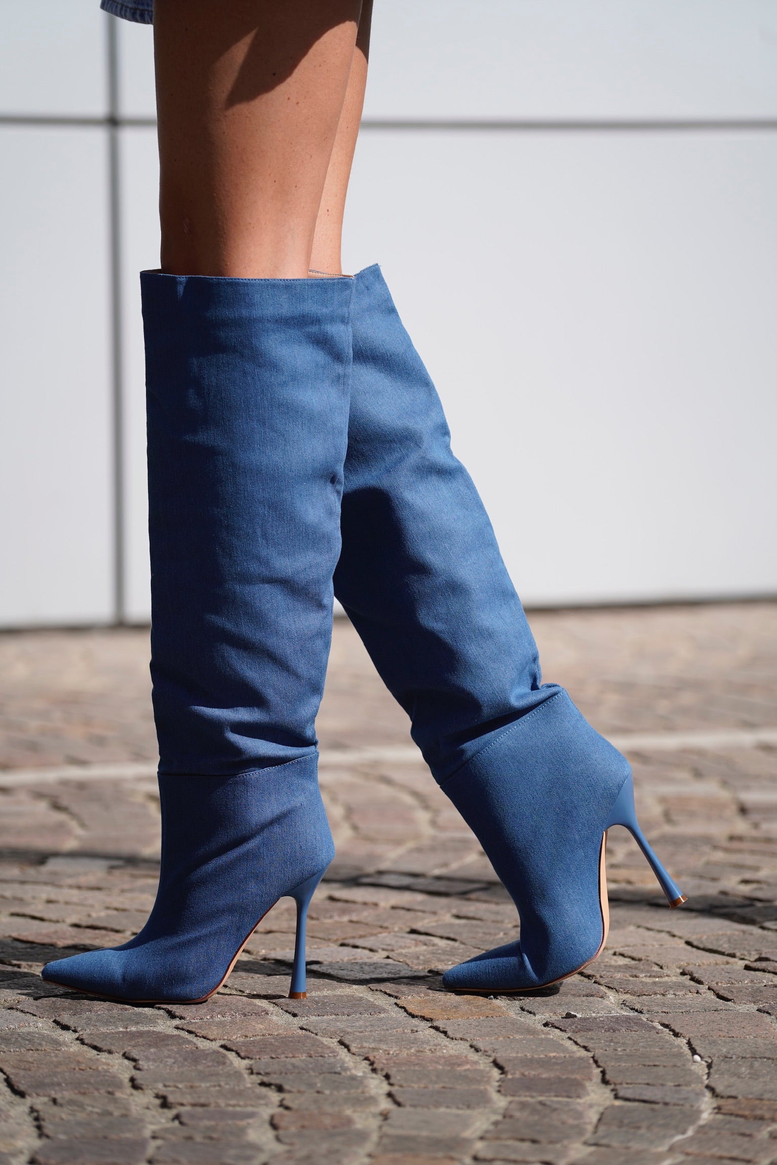 Stivale alto in jeans