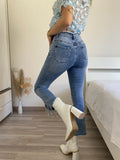 Jeans con frange argento