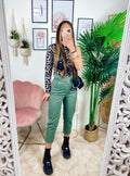 Jeans a vita alta Ballon verde militare
