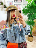 Giacca di jeans con Ricami