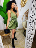 Tutina gioia satin verde militare