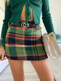 Gonna in tweed verde orange