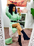 Abito midi in maglia menta