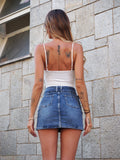 Mini gonna in jeans con cintura