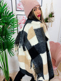 Giacca a quadri Beige con frange