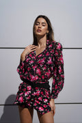 Completo camicia e short a fiori