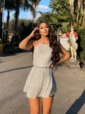 Completo top e gonna lurex silver