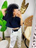Maglia a top crop nera