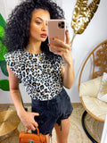 Short nero jeans con strappini