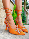 Tacco Orange con gioiello