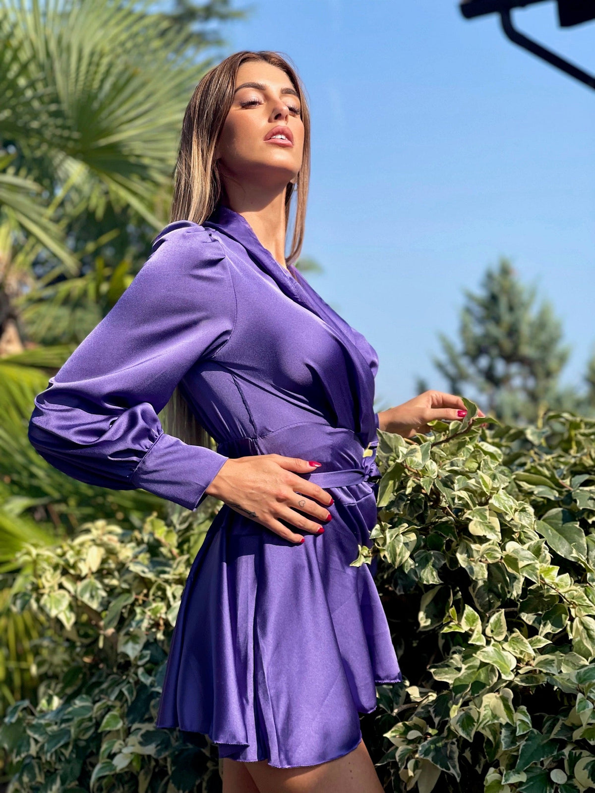 Abito in raso purple