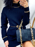 Abito in maglia Nero con catena