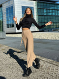 Pantalone di lana ampio beige