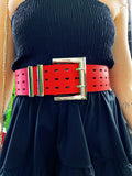 Cinturone glam rosso