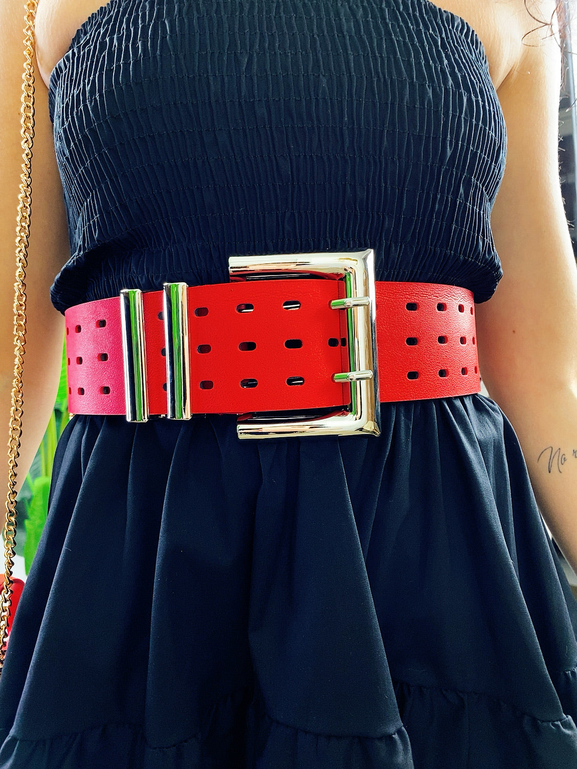 Cinturone glam rosso