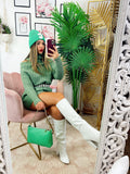 Maxi maglia a collo alto menta