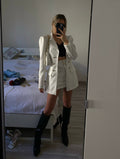 Completo giacca e gonna bottoni oro bianco