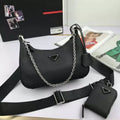 Set 3 bag in eco Pelle con catena argento