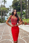 Corpino rosso con strass