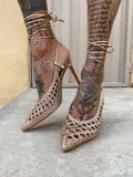 Tacchi alla schiava traforati rose gold