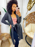 Cardigan in lurex argento