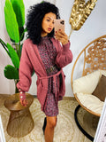 Cardigan manica lunga con perle peonia
