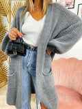 Cardigan lungo grigio