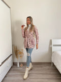 Cardigan morbido con cintura sfumature lilla