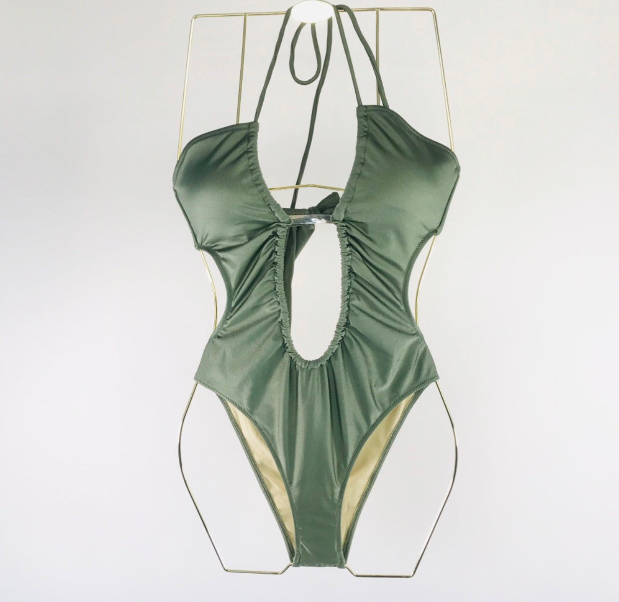Body verde militare con incrocio