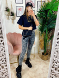 jeans nero con cintura