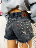 Short Levi’s Vintage con Borchie bagno grigio scuro