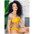 Bikini push up con top rouge floreale