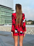 Completo giacca e gonna a fiori