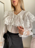 Camicia in pizzo bianca