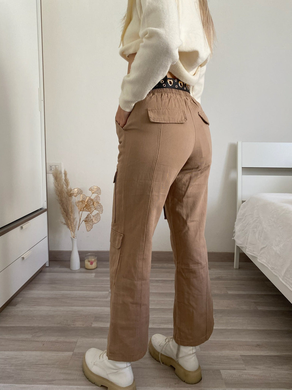 Jeans cargo Camel con tasche