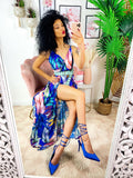 Tutina con gonna sfumature blu