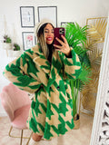 Cappotto pied de poule dettaglio verde