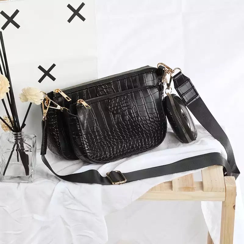 Set 3 bag con catena oro