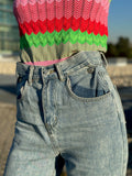 jeans ampio con strappi