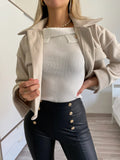 Giacchina crop beige